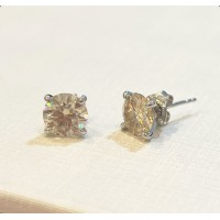 BRINCOS  MOISSANITE  8MM/2.CT PONTO DE LUZ  8MM PRATA 925